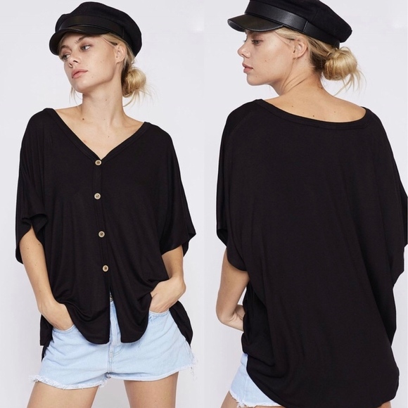 Pink // Button Down Jersey Cardigan - Picture 4 of 4